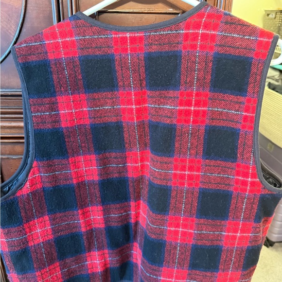 Red and Black Wool Blend Plaid Vest for Women size Large - Picture 3 of 3